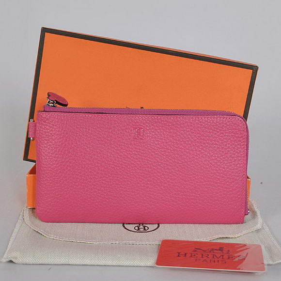1:1 Quality Hermes Zipper Cards Wallet Togo Leather A908 Peach Replica